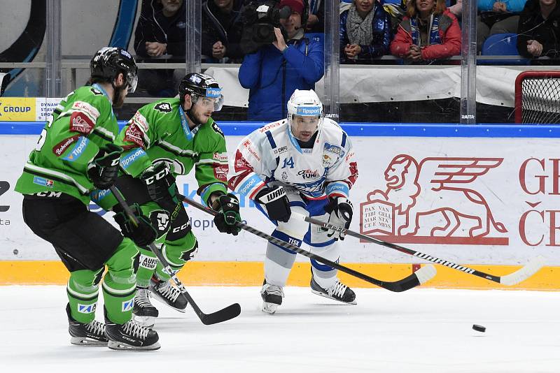 Brno 31.1.2020 - domácí HC Kometa Brno (bílá) proti BK Mladá Boleslav (zelená)