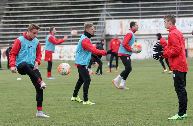 Fotbalisté brněnské Zbrojovky si den před zápasem s pražskou Spartou zatrénovali na stadionu za Lužánkami.