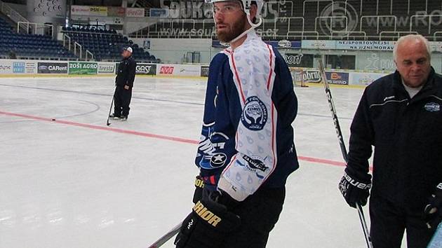 Hokejový útočník Martin Havlát na tréninku Komety Brno.