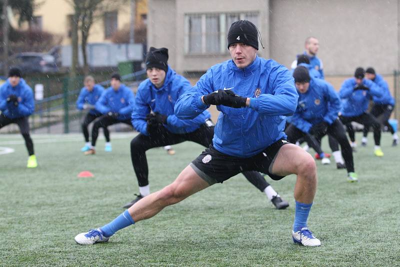 První letošní trénink fotbalové Zbrojovky Brno v Medlánkách.