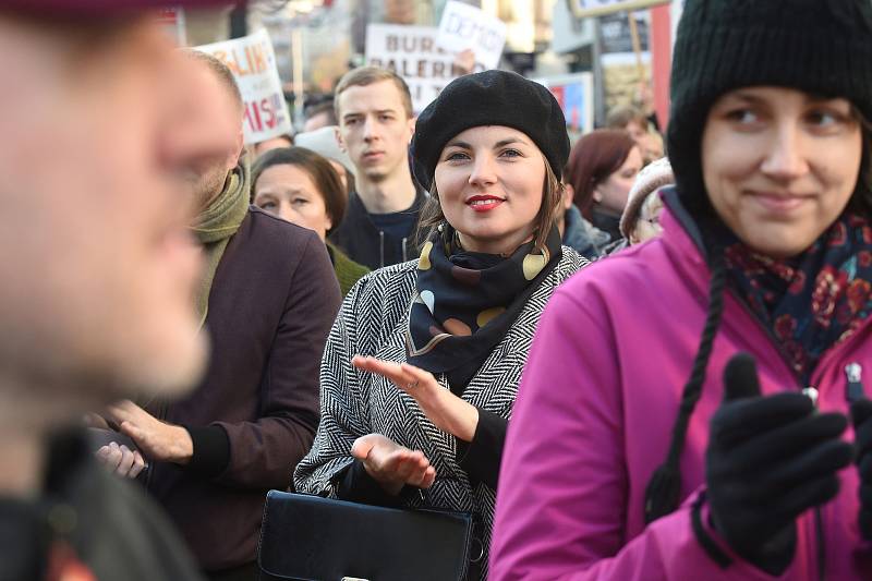 Demonstrace proti Andreji Babišovi v Brně.