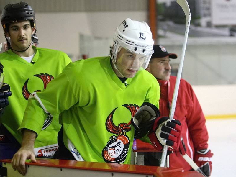 Hokejista Petr Sýkora se připravuje s hokejisty druholigové Techniky Brno, ale vyhlíží prosincový start NHL.