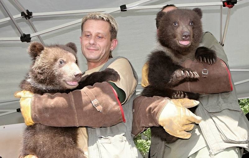 V brněnské zoo slavnostně pokřtili mláďata medvěda kamčatského. Lidé jim vybrali jména Kuba a Toby.