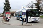 Autobusové nádraží v Kuřimi na Brněnsku.