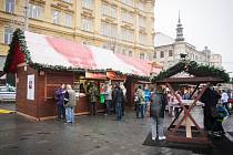 Vánoční trhy na brněnském náměstí Svobody.