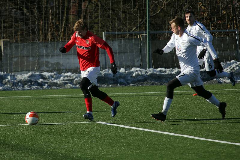 Fotbalisté Zbrojovky Brno (v červeném) porazili na úvod Tipsport ligy Vyškov 3:1.