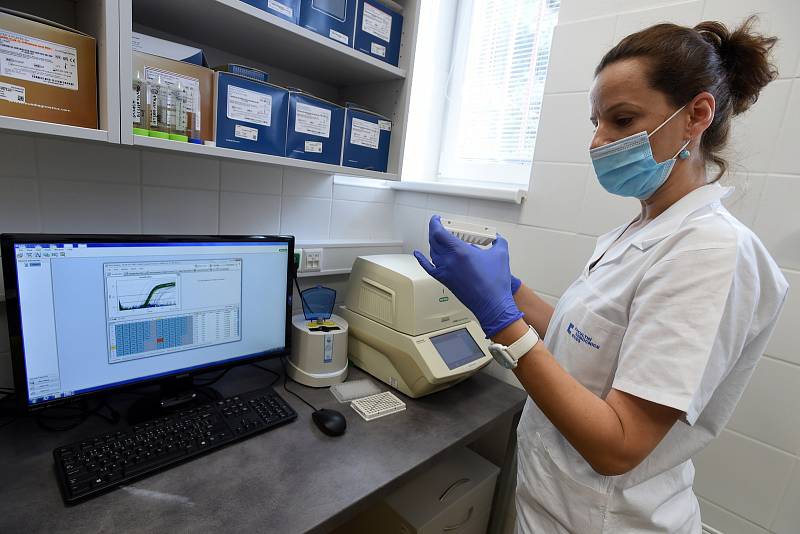 Laboratoře Dětské nemocnice v Brně, kde se testují vzorky na nemoc Covid-19.