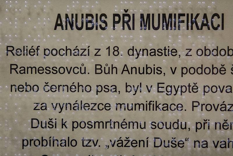 Repliky předmětů starodávných kultur Řecka či Egypta si mohou na výstavě osahat nevidomí a slabozrací lidé.