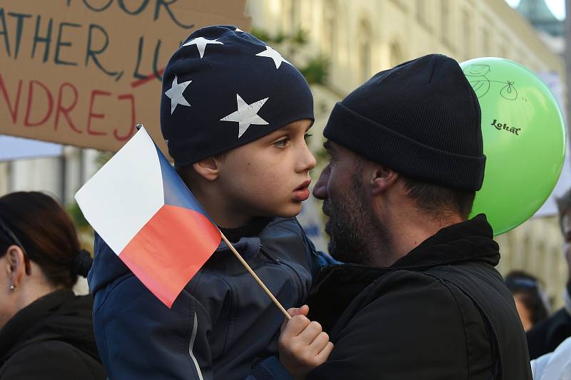 Demonstrace proti Andreji Babišovi v Brně.