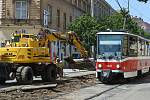 Oprava ulice Veveří z 18. května 2020.
