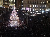Vánoční strom na náměstí Svobody.