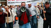 Protestní pochod brněnských zahrádkářů.