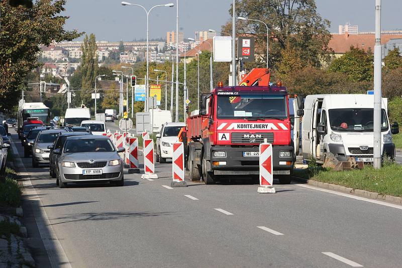 Havárie vody v ulici Gajdošova v Brně