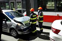 Loňská dubnová řetězová nehoda v Husitské ulici v Brně