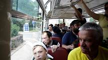 Dopravní nostalgie. Cestující se mohli svézt parním vlakem na nádraží Kuřim, libovolně cestovat historickým trolejbusem, autobusem nebo i tramvají až na Náměstí svobody v Brně.