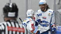 Brno 1.3.2020 - domácí HC Kometa Brno (Peter Mueller) proti Rytířům Kladno (modrá)