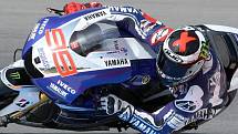 Jorge Lorenzo na Velké ceně silničních motocyklů na Masarykově okruhu v Brně (pátek).