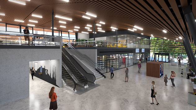 Budoucí plánovaná podoba vlakového nádraží v brněnském Králově Poli.