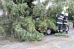 Jihomoravští hasiči se celou noc nezastavili. Bouřky a vítr v noci na pátek porážely stromy, desítky tisíc lidí byly bez elektřiny.