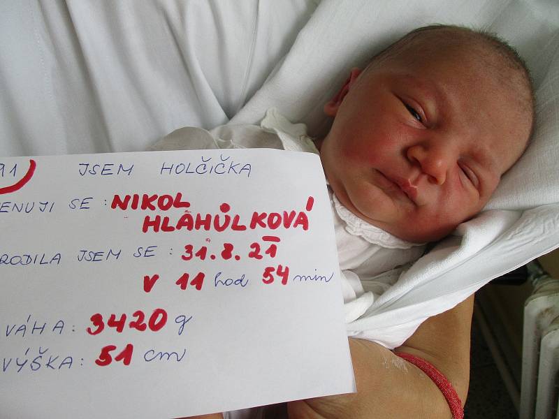 Nikol Hlahůlová, 31. 8. 2021, Hoodnín, Nemocnice Břeclav, 3420 g, 51 cm