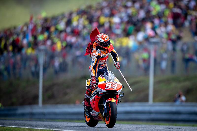 Finálový závod MotoGP Velká cena České republiky, závod mistrovství světa silničních motocyklů v Brně 4. srpna 2019. Na snímku Marc Marquez (SPA).