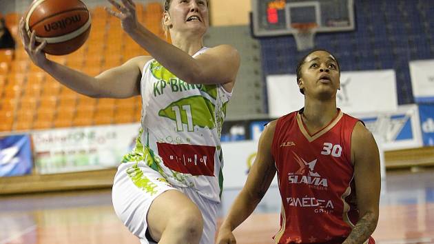 Basketbalistky Králova Pole v třináctém kole podlehly pražské Slavii 80:85.