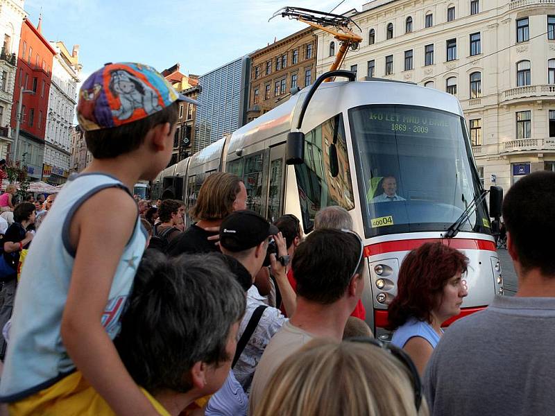 Křest nových tramvají na náměstí Svobody v Brně.