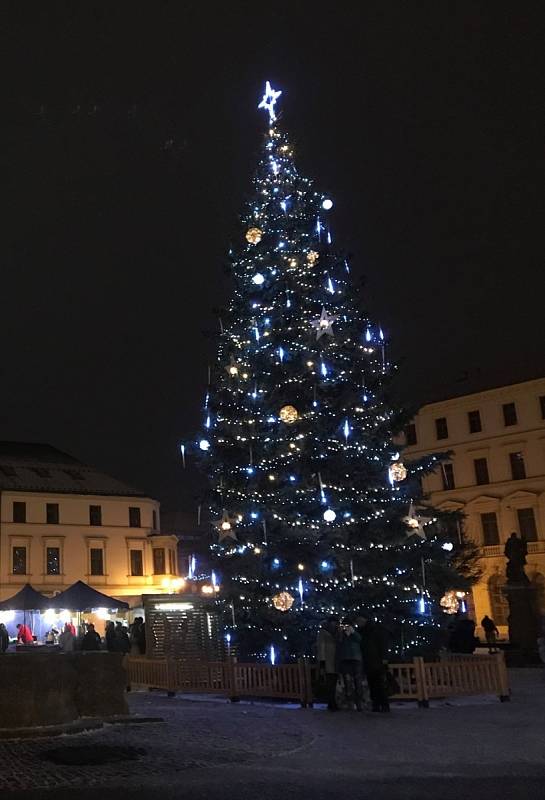 Vánoční strom ve Vyškově.