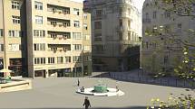 Vizualizace návrhu kašny na Dominikánském náměstí - návrh 2