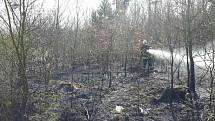 U Oslavan i ve čtvrtek hořel les