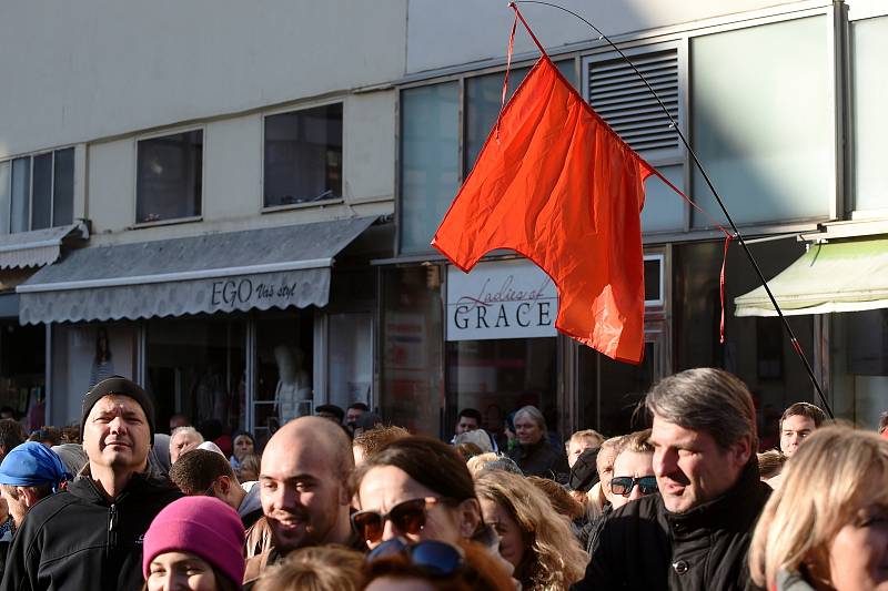 Demonstrace proti Andreji Babišovi v Brně.