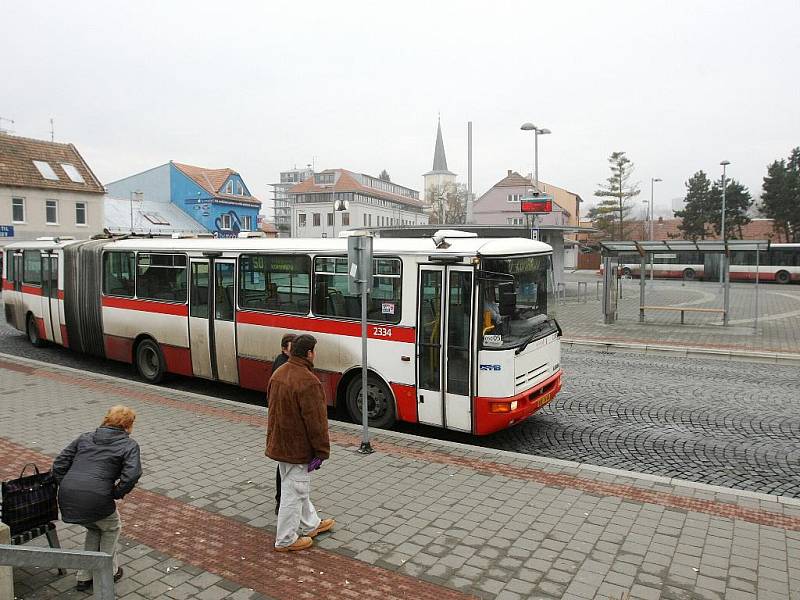 Autobusový terminál v brněnské Bystrci.