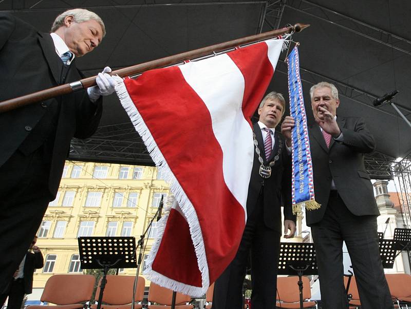 Prezident Miloš Zeman na náměstí Svobody v Brně.