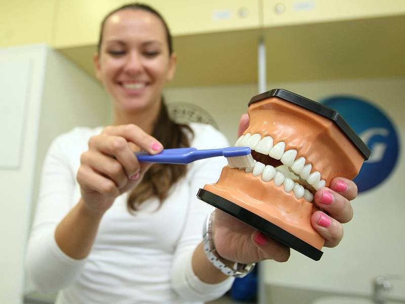 Lidé si v mobilní zubní ordinaci připomněli důležitost hygieny a prevence.