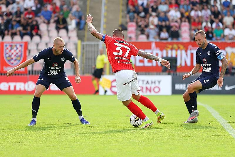 Fotbalisté Zbrojovky Brno remizovali v úvodním klání FORTUNA:LIGY se Slováckem 2:2. Foto: Petr Nečas