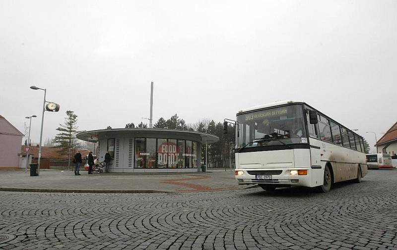 Autobusový terminál v brněnské Bystrci.