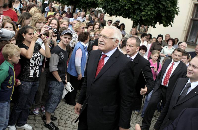 Prezident Václav Klaus navštívil jižní Moravu.