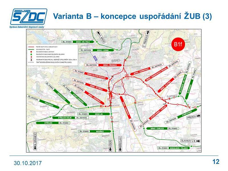 Studie proveditelnosti železničního uzlu Brno.