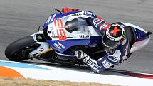 Jorge Lorenzo na Velké ceně silničních motocyklů na Masarykově okruhu v Brně (pátek).