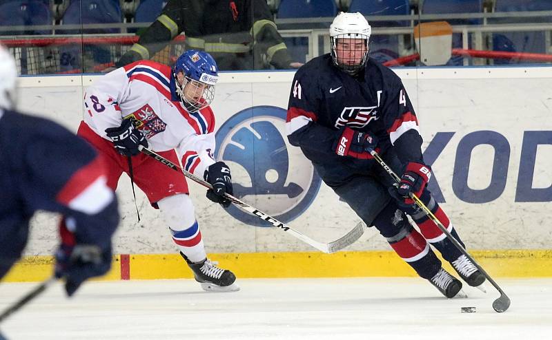 Sobotní zápas českých hokejistů s Američany, který svěřenci trenéra Petra Hakena prohráli 2:4.