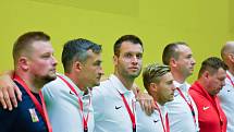 Naprosto suverénně ovládli čeští reprezentanti do 21 let základní skupinu B na mistrovství světa v malém fotbalu, které od čtvrtka do neděle hostí pražská hala Jedenáctka. V posledním duelu smetli Švýcarsko 9:0.