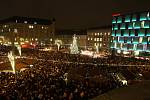 Vánoční strom na náměstí Svobody v Brně.