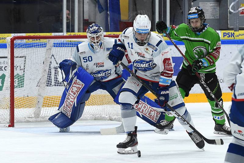 Brno 31.1.2020 - domácí HC Kometa Brno (bílá) proti BK Mladá Boleslav (zelená)