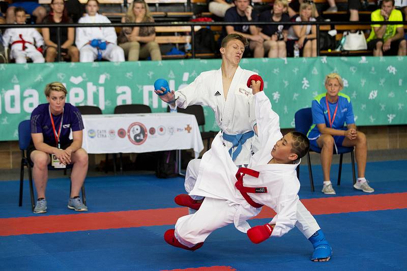 Olympiáda dětí a mládeže v hale Tesla - karate.