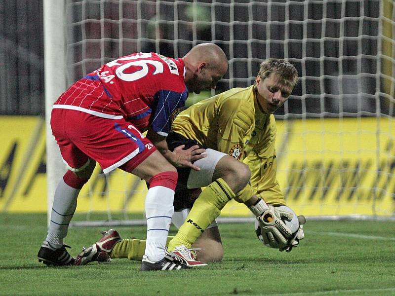 Utkání fotbalistů 1. FC Brno s Příbramí.