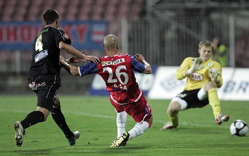 Utkání fotbalistů 1. FC Brno s Příbramí.