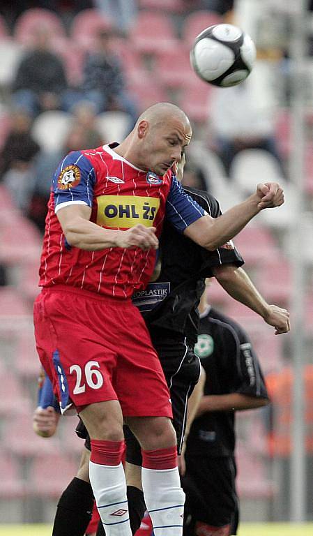 Utkání fotbalistů 1. FC Brno s Příbramí.