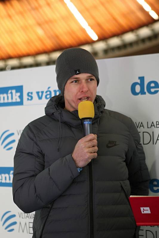 Petr Frydrych při rozhovoru v zóně Deníku na Olympijském festivalu 2018.