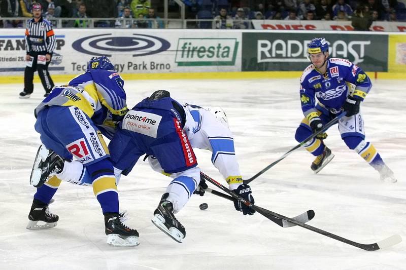 Brněnští hokejisté ve 45. extraligovém kole doma nestačili v derby na Zlín. Podlehli mu jednoznačně 0:4