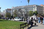 První den plošného testování v parku na Moravském náměstí přilákal stovky Brňanů.